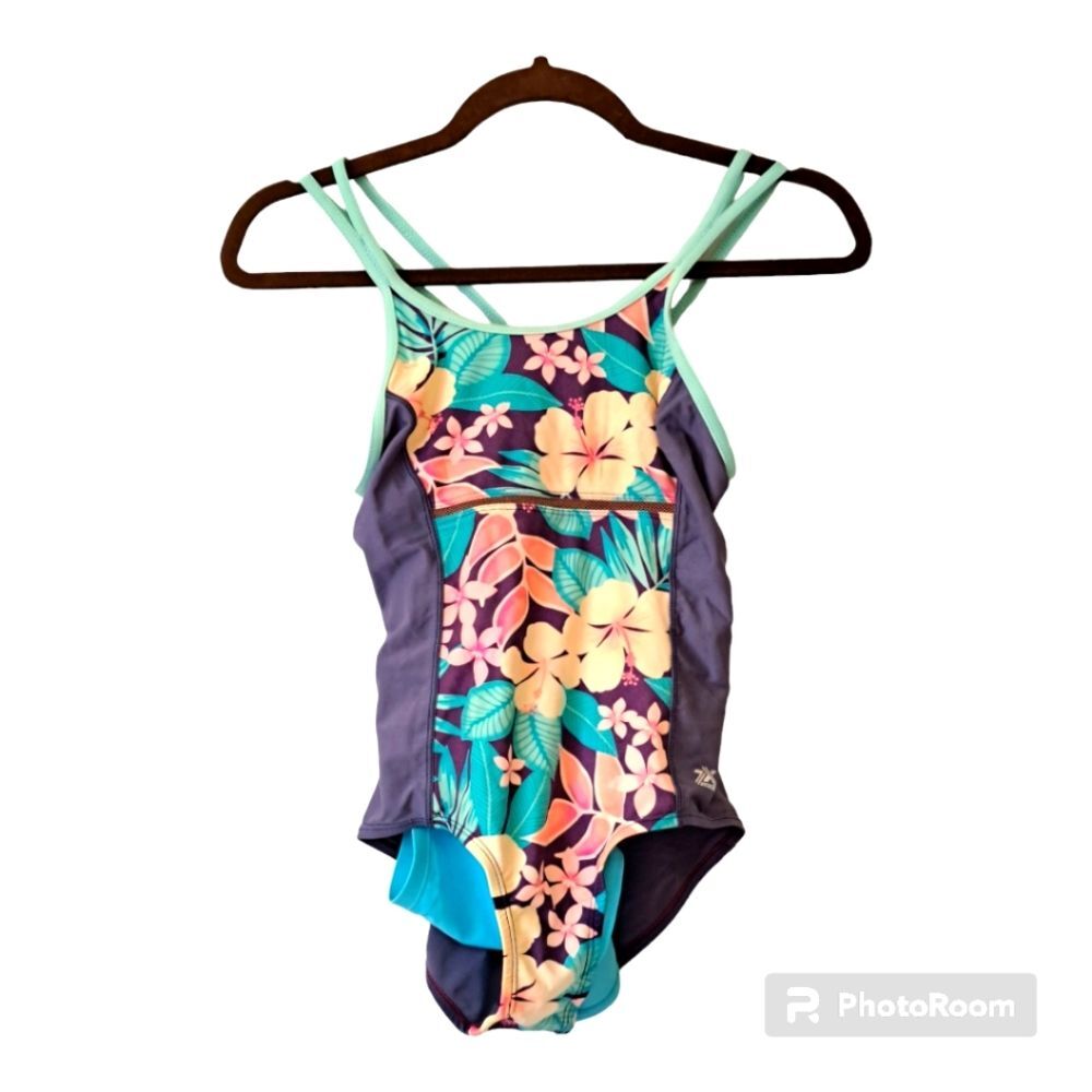 Tropical Style Modesty ZeroXposur Swimsuit with Skirt Set NWOT Size: Large